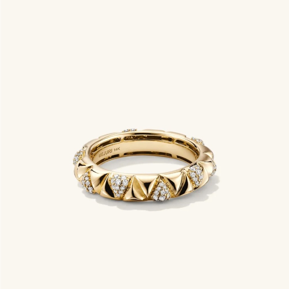 Mejuri - 14k Gold Patra / Pyra Pavé Diamond Ring - Size 4